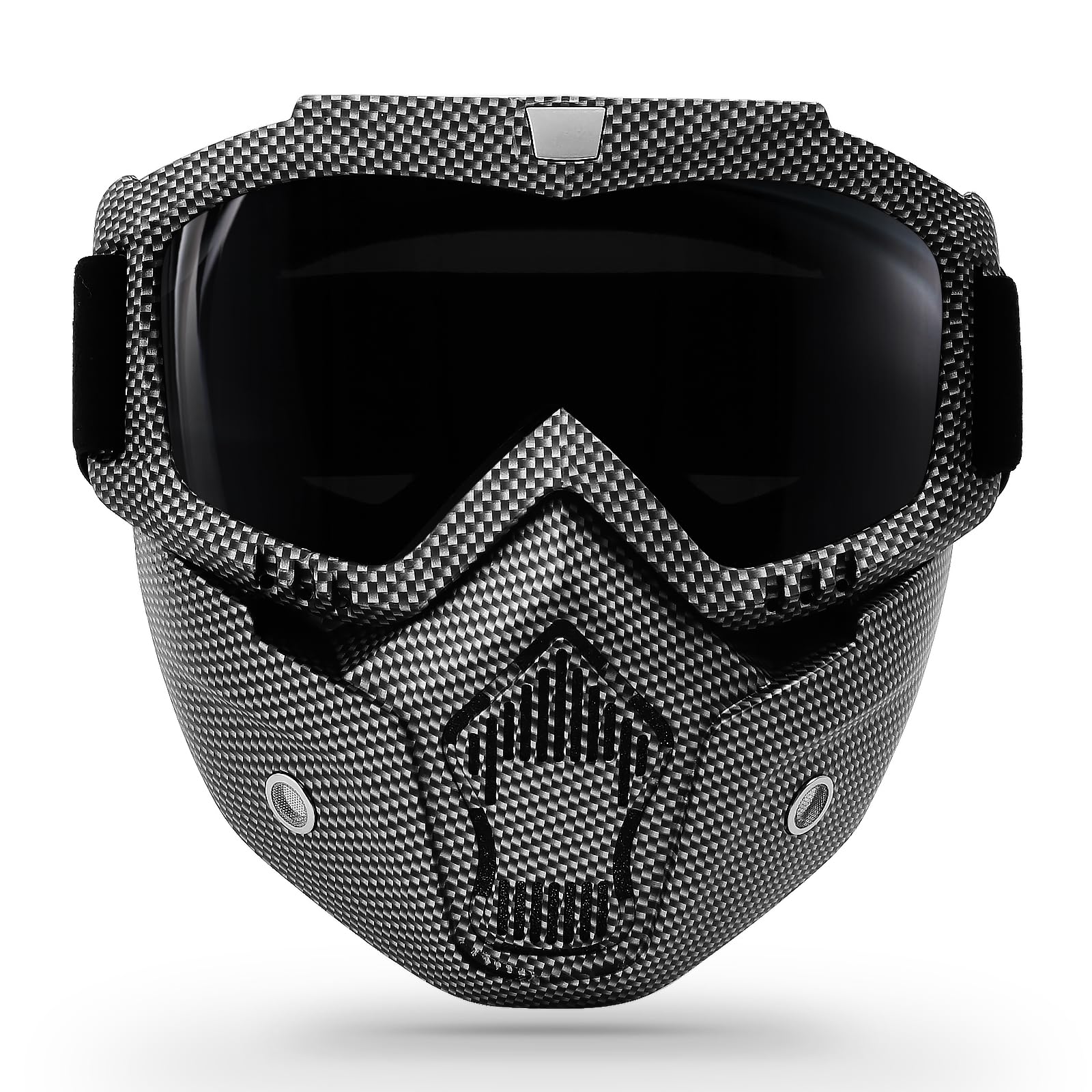 Motorcycle Goggles With Removable Face Mask, Riding Glasses Dirt Bike Atv Motocross Detachable Eyewear Offroad Airsoft Paintball